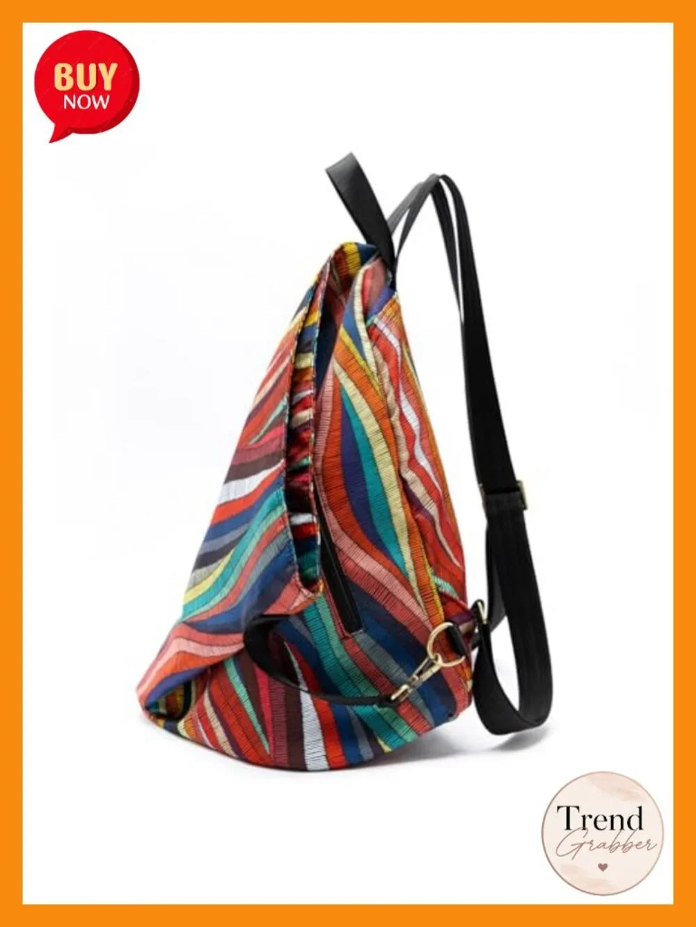 Lightweight Fabric Daypack Backpack with Pockets Convertible Crossbody